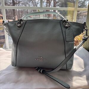 Coach powder blue Leather Shoulder Bag